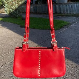 Vintage red bag with long strap